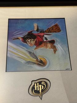 Vintage Harry Potter Limited Edition Lithograph & Pin Set - Warner Bros Studio Store 2000 Mary GrandPre (Ed. of 2500)