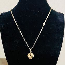 10K Solid Gold Chain and Pendant For Wedding 18 Inches Long 