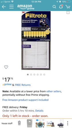 Filtrete Advanced Allergen Air Filter A/D/H $12 each 3/$30