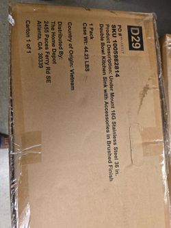 d29 undermount 16g stainless steel 36 in double bowl kitchen sink