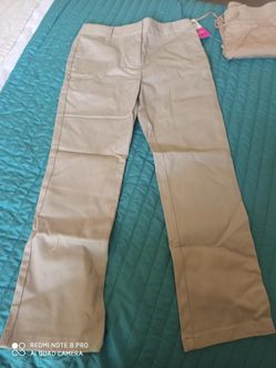 Flat front pant girls school uniform