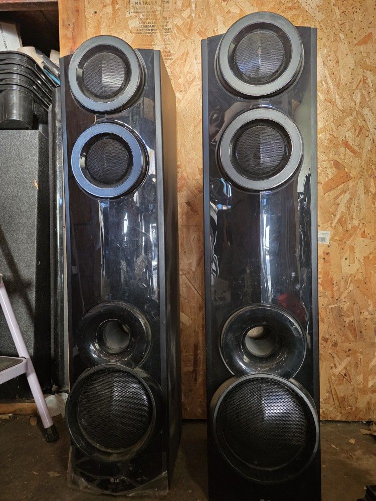 LG Tall Speakers.