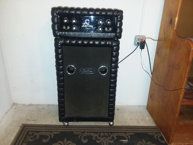 1968 Kustom 100 tuck & roll bass amp amplifier & cabinet