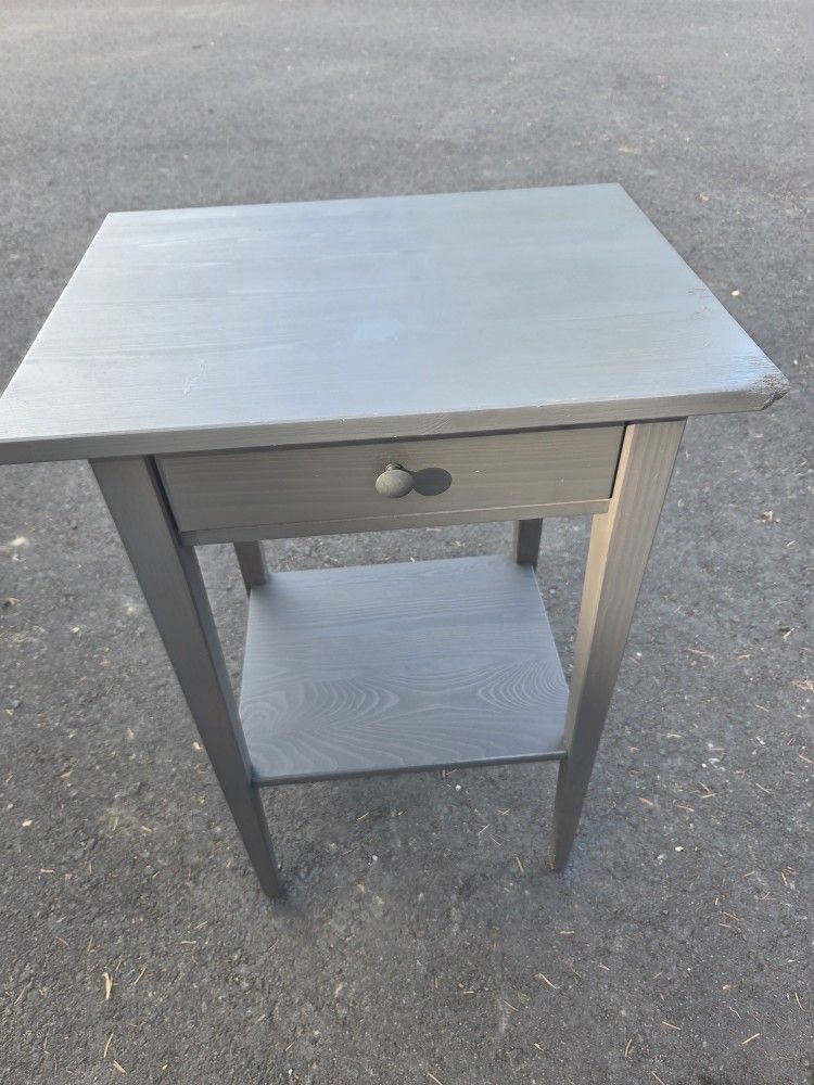 Gray Ikea Hemnes Side Table