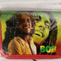Red Bob Marley Wallet Jamaica Reggae Trifold Mens Womens Unisex Card Cash Holder
