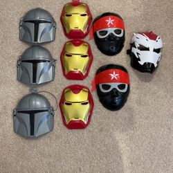 Halloween  Mask: Warrior, Iron Man, Ninja & Spider Man Masks