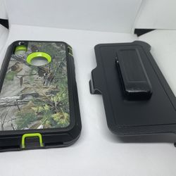 For Iphone XR Green Tree Camouflage Case With Belt clip Holster 