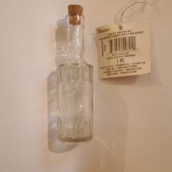 Darice Bottle Clear Glass 4" Vintage Collectible