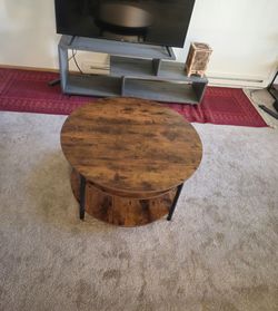 Lift Top Round Coffee Table for Living Room,Coffee Table with Storage and Hidden Compartment by 17 Stories