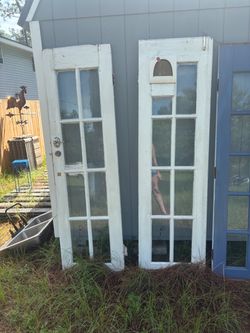 French doors with cat door