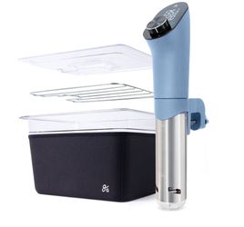 Greater Goods Pro Sous Vide Kit - An 1100 Watt, Powerful, Precise Sous Vide Cooker and Premium, Plastic Container with Sous Vide Rack, Lid, and Neopre