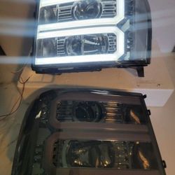 07-13 Gmc Sierra LED DRL Projector Headlights Luces Calaveras Micas Faros Focos Faroles