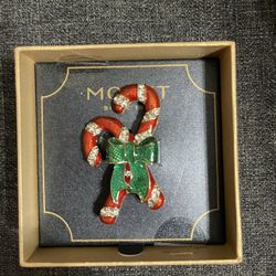 New Monet Candy cane Pin Brooch 