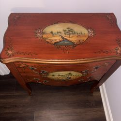 Hand-Painted Vintage Accent Chest / Side Table