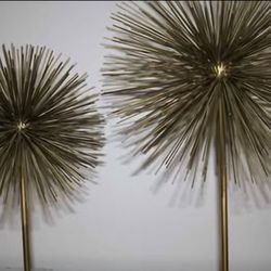 2 Gold Starburst Pom Sculptures Z Gallerie