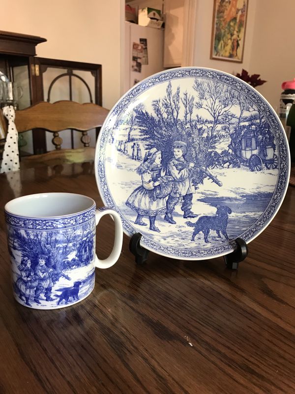 The Spode Blue Room Collection Christmas Mug And Plate For