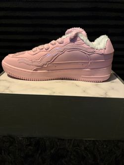 Pink Platform Sneakers with Sherpa Lining
