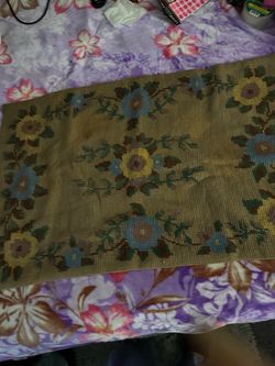 Vintage floral needlepoint tapestry