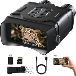 4K Night Vision Binoculars – 40MP, 8X Digital Zoom, 32GB Card
