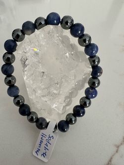 New, men’s Sodalite and Hematite stone bracelet.