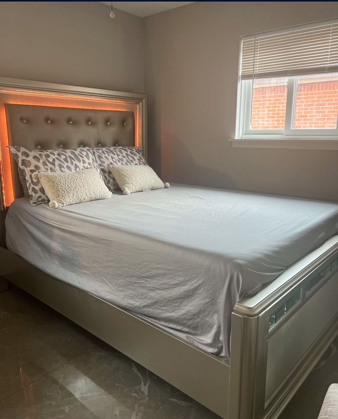 QUEEN BED With Mattress And Spring Box