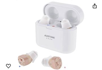 Hearing Aids, Rechargeable Hearing Aids for Seniors & Adults with Volume Control, In Ear Mini Hearing Amplifier Aids with Noise Cancelling, Assist Dev