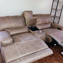 Sofa Journey Motion Brown Power Console Loves. 