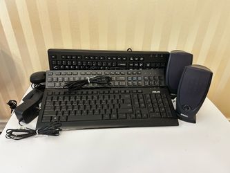 Computer keyboards, mouse, speaker