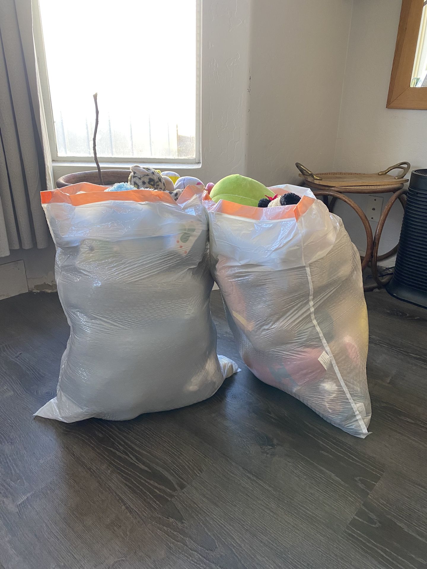Two Giant Bags of Random Stuffed Animals