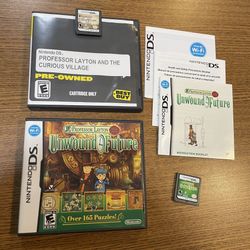 Professor Layton Unwounded Future And Curious Village Video Games Nintendo Ds 3ds 2ds For Console System Case Gaming Manual Complete Retro