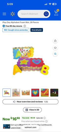 Alphabet Soft Foam Baby/Toddler Colorful Play Mat