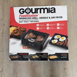 Gourmia FoodStation Smokeless Grill, Griddle and Air Fryer