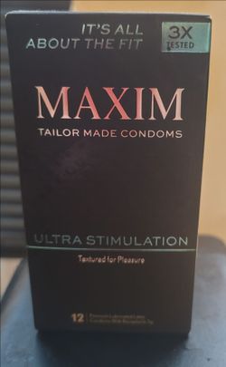 Maxim condoms 12-packs (ultra stimulation): Unopened, brand new, sealed boxes
