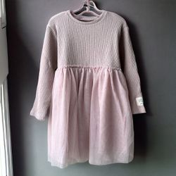 Zara Mixed Tulle Dress, 4T, Light Pink