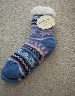 Sherpa Lined Slipper Socks One Size