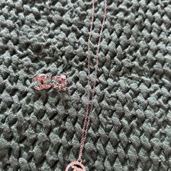 Cc Necklace And Earring Set 