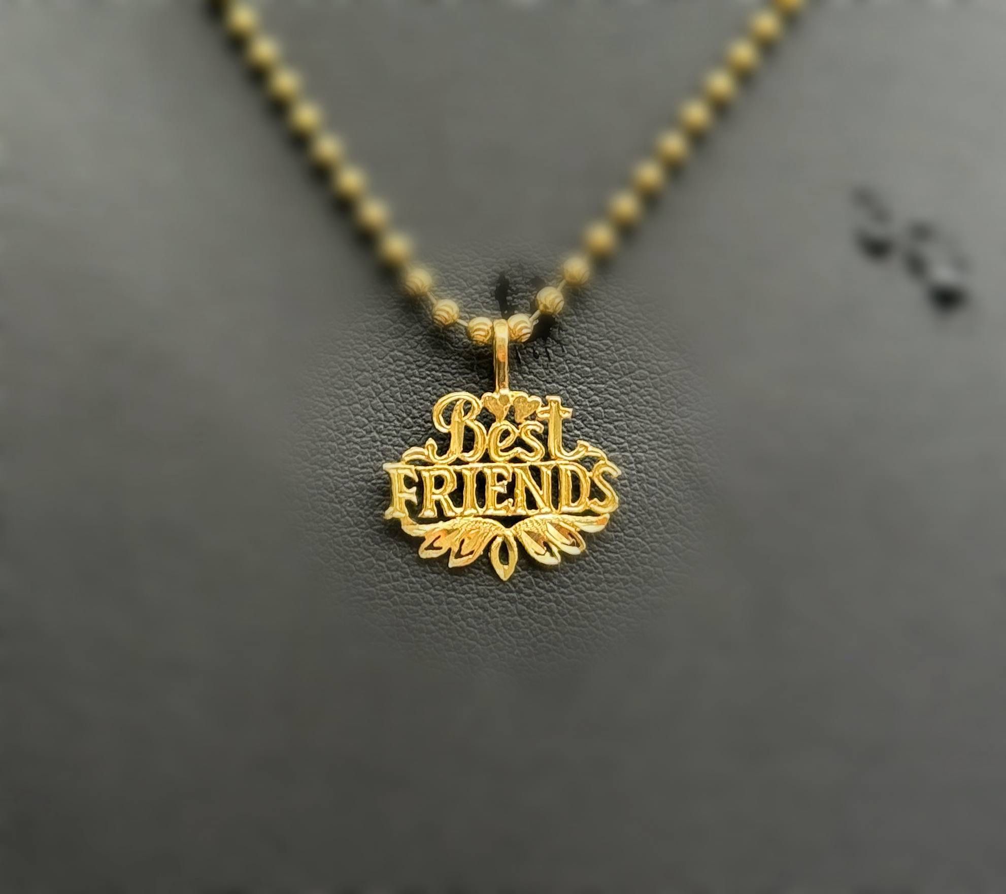 Jewelry 14k solid yellow gold best friends Pendant charm