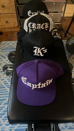 4 Snapback Cap Hat Streetwear Embroidered Adjustable New & Used Trucker Mesh Black White Purple
