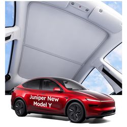 Wigoo 2025 Tesla New Model Y Juniper Accessories Sunshade Roof [Never Sag, Nano Ice-Crystal Coatings] 3-Gen Heat Insulation Glass Roof Sun Shade, Acce