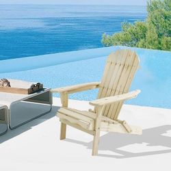 2 chairs Contemporary Unfinished Wood Adirondack Chair