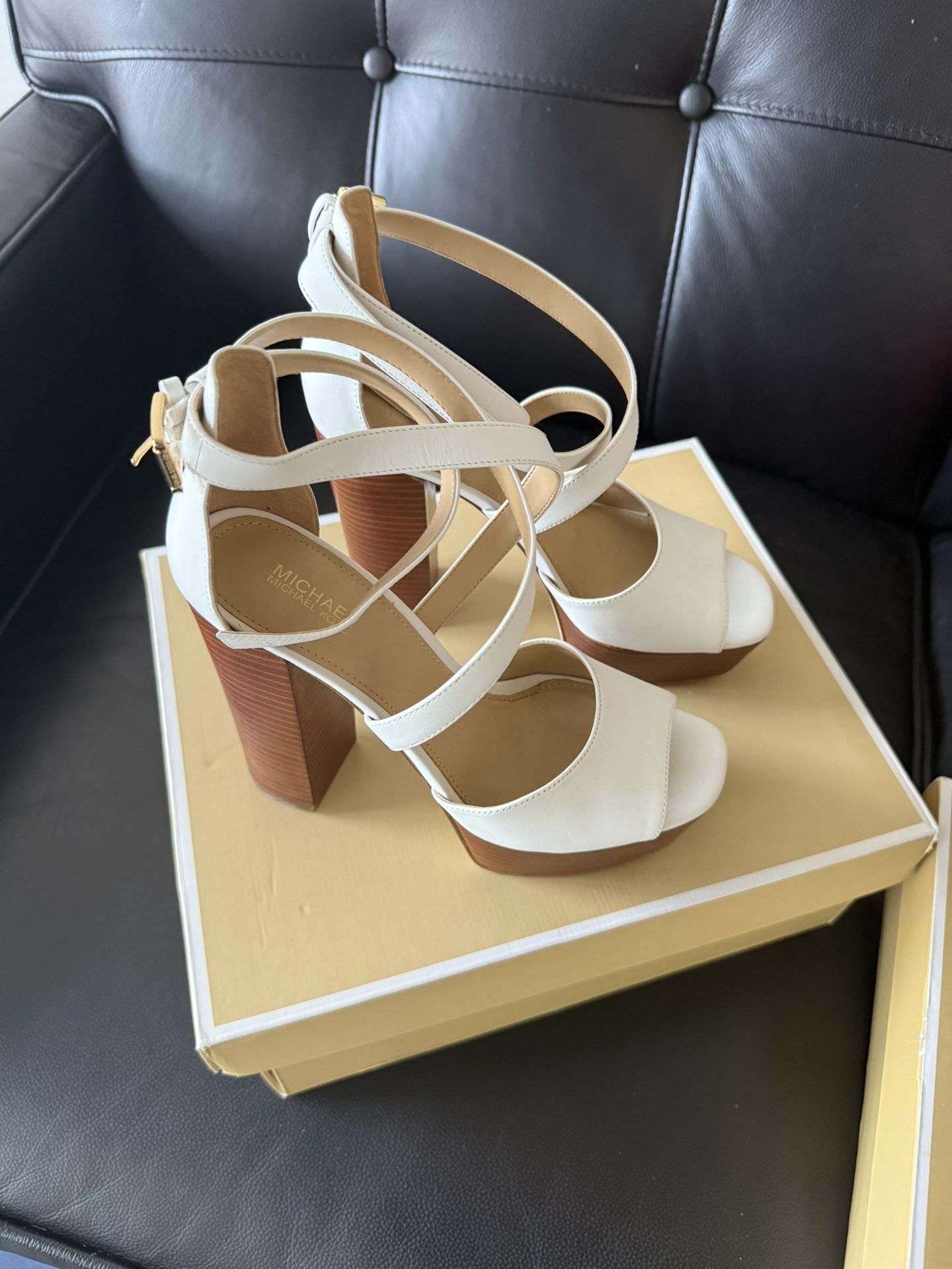 Micheal Kors White Heels
