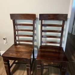 Set Of Four Solid Wood Kitchen Chairs