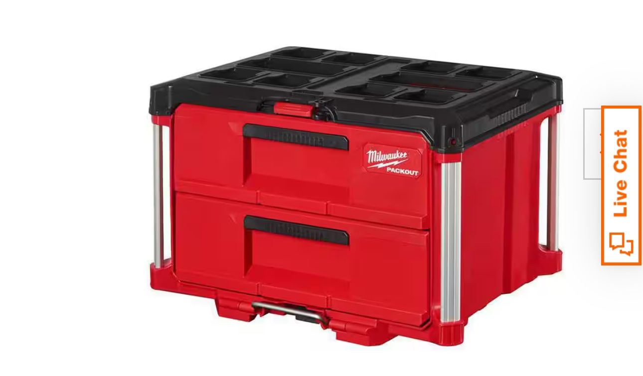PACKOUT 22 in. 2-Drawer Tool Box with Metal Reinforced Corners 