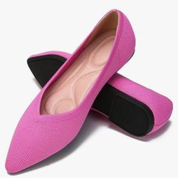 Pink Pointed Toe Ballet Flats