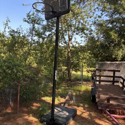 Portable basketball  pole and backboard and hoop