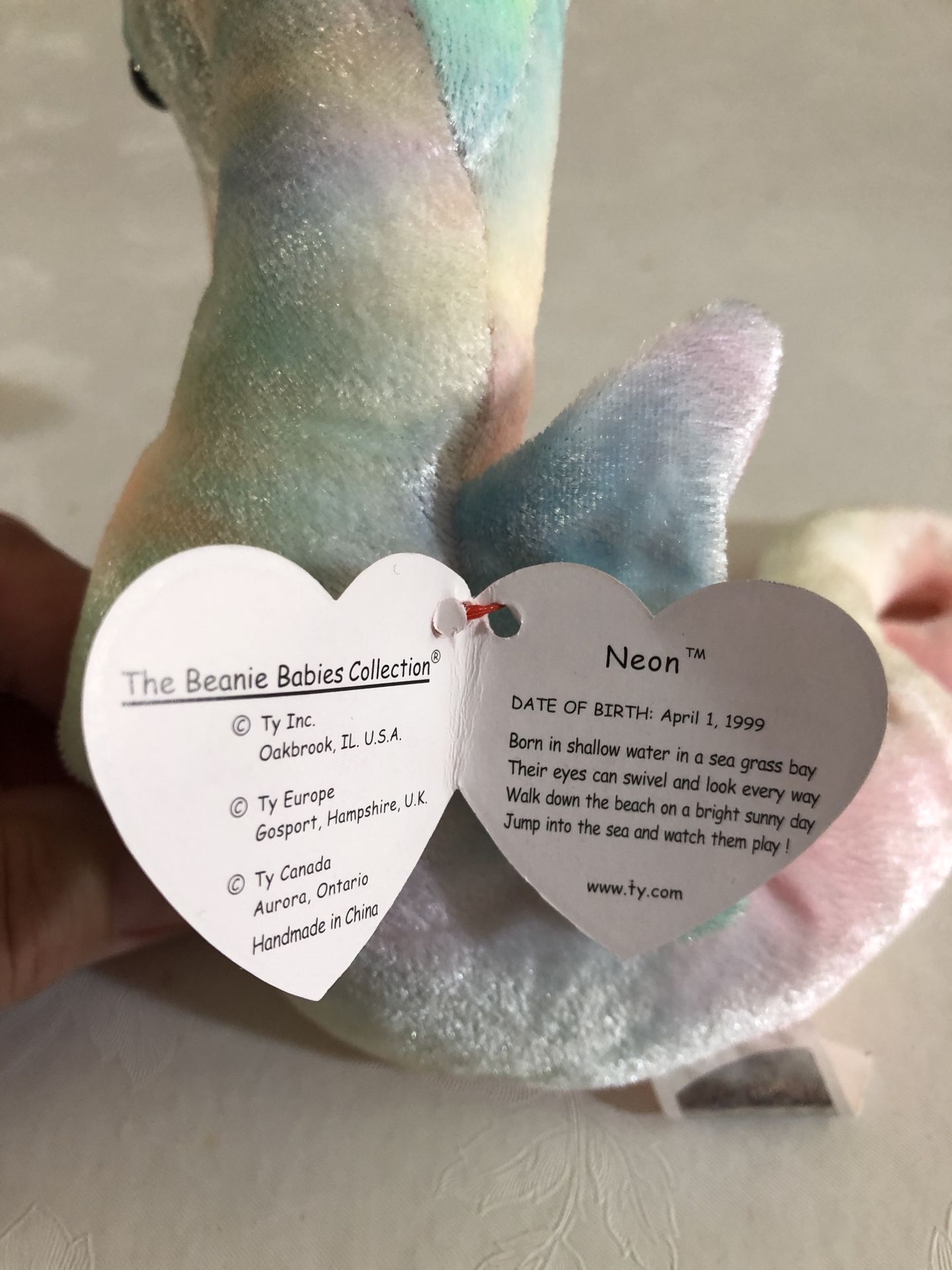 Neon the seahorse beanie baby.