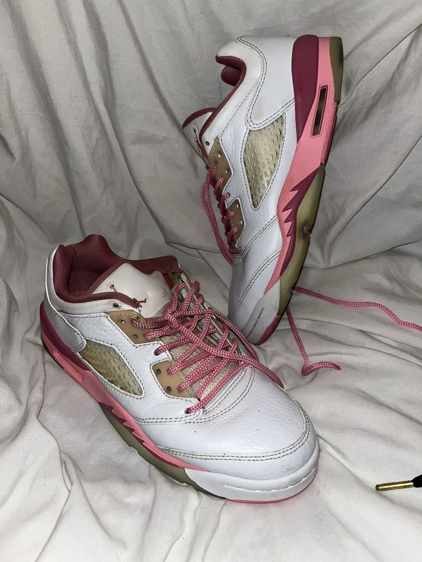 Jordan 5 Retro Low Size 4White Pink Desert Berry