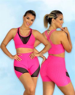 Woman Gym Set Crop Top Plus Shorts made in Colombia One Size