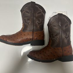 Cowboy boots ostrich print for kids