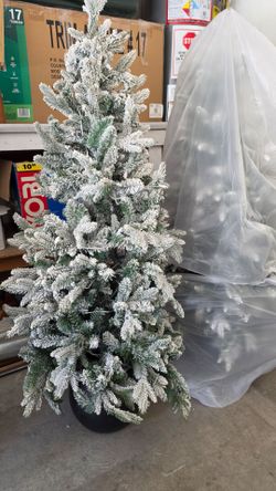 Faux Pre lit Christmas Trees